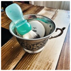 Large Hand Embroidered Copper Shaving Bowl - Handcrafted Grooming Accessory